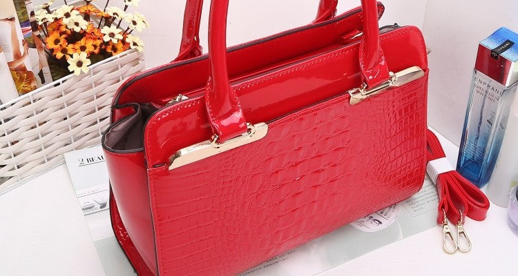 Sun Abasca - Leather Women Shoulder Bags Elegant  2 bags/set w/ Bear Toy