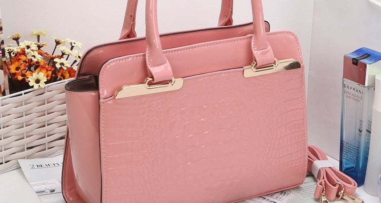 Sun Abasca - Leather Women Shoulder Bags Elegant  2 bags/set w/ Bear Toy